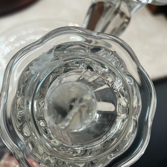 Vintage Fostoria Baroque CHINTZ Triple Tapered Candle Stand 6" Tall #2496 1930's - Picture 10 of 13